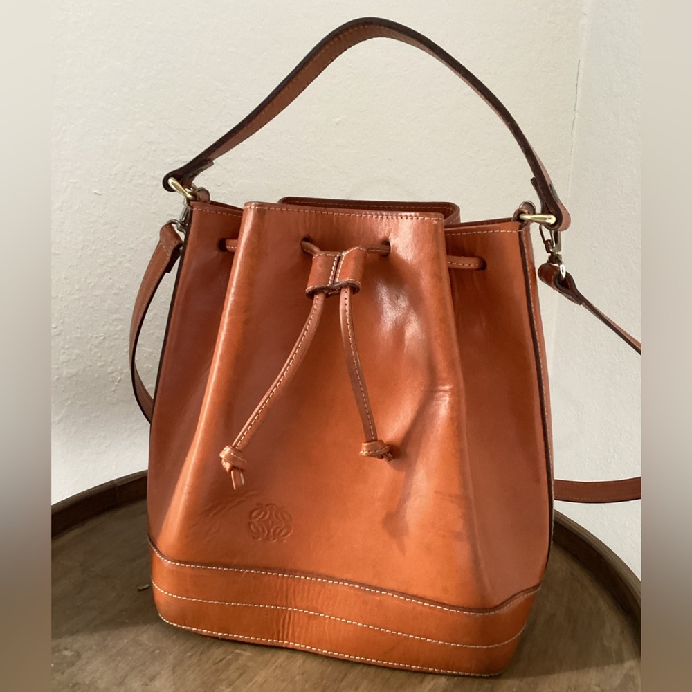 Made in Spain Genuine Leather Bucket Bag
